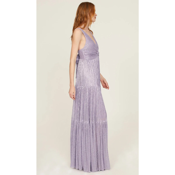 Sabina Musayev Purple Metallic Chiffon Pacific Gown - Picture 3 of 9
